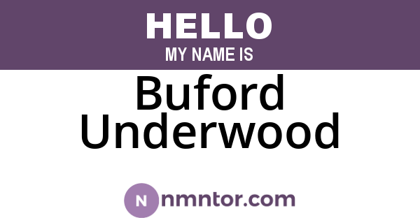 Buford Underwood