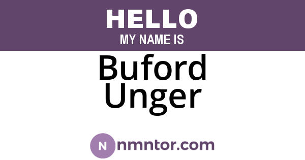 Buford Unger