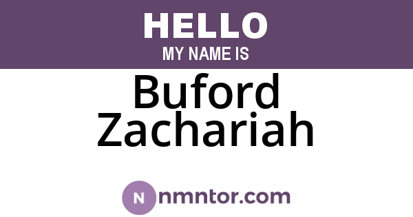 Buford Zachariah