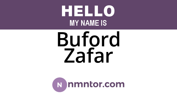 Buford Zafar