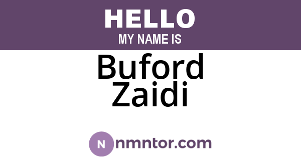 Buford Zaidi