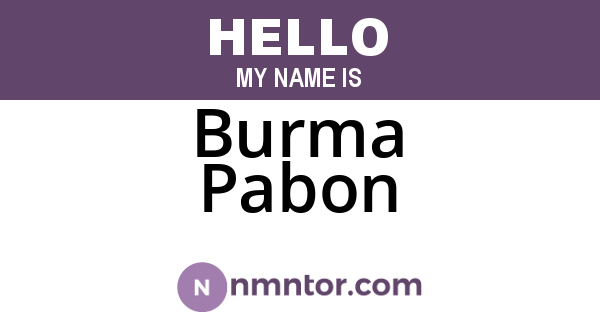 Burma Pabon