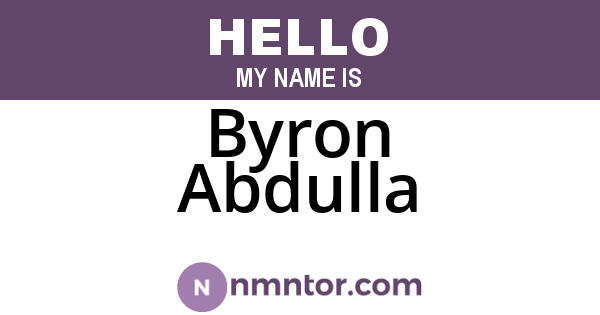 Byron Abdulla