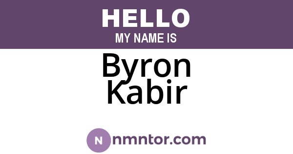 Byron Kabir