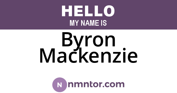 Byron Mackenzie