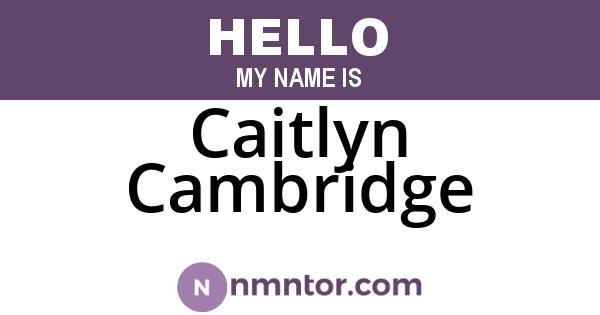 Caitlyn Cambridge