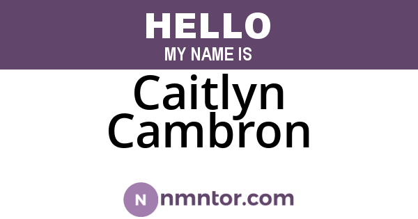 Caitlyn Cambron