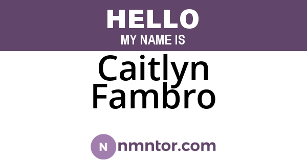 Caitlyn Fambro
