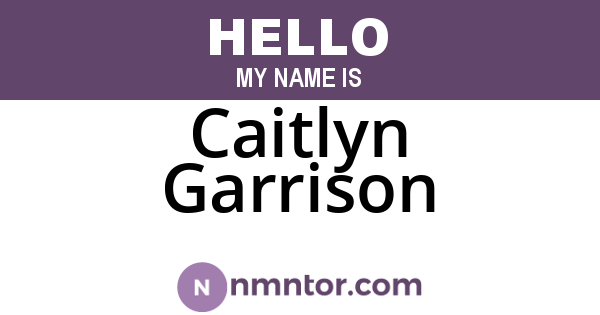 Caitlyn Garrison
