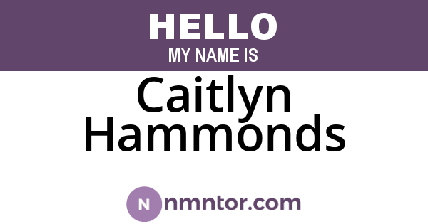 Caitlyn Hammonds