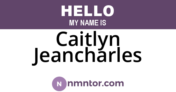 Caitlyn Jeancharles