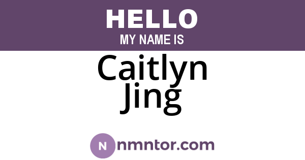 Caitlyn Jing