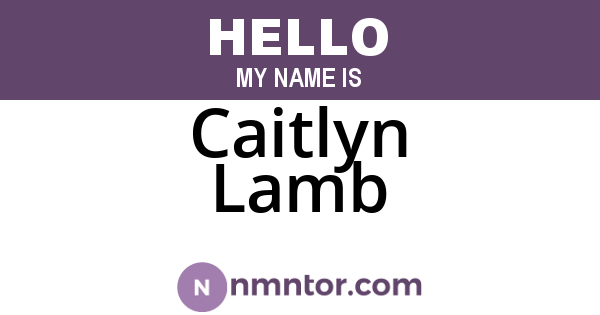 Caitlyn Lamb