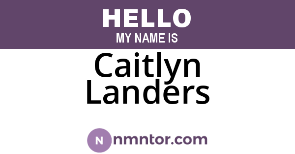 Caitlyn Landers