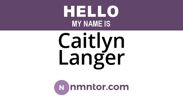 Caitlyn Langer