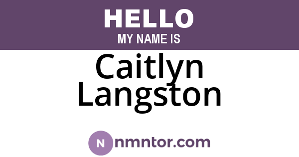 Caitlyn Langston