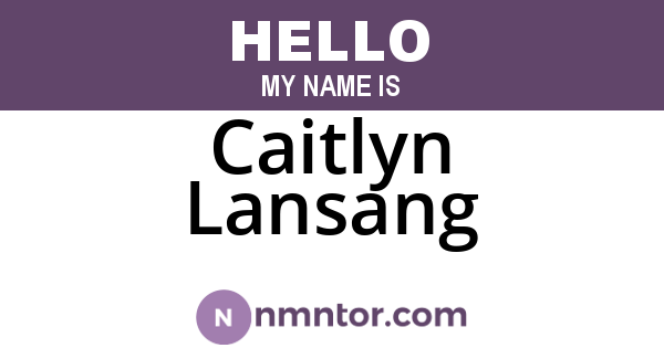 Caitlyn Lansang