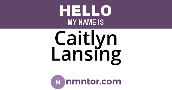 Caitlyn Lansing