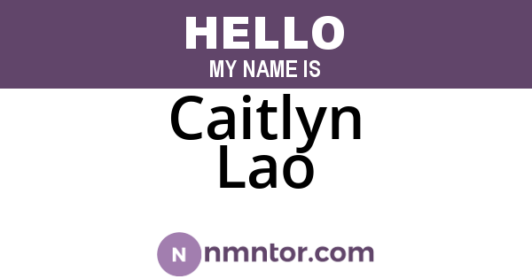 Caitlyn Lao
