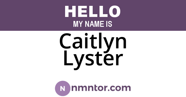 Caitlyn Lyster