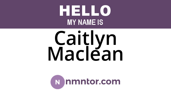 Caitlyn Maclean