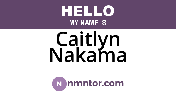 Caitlyn Nakama