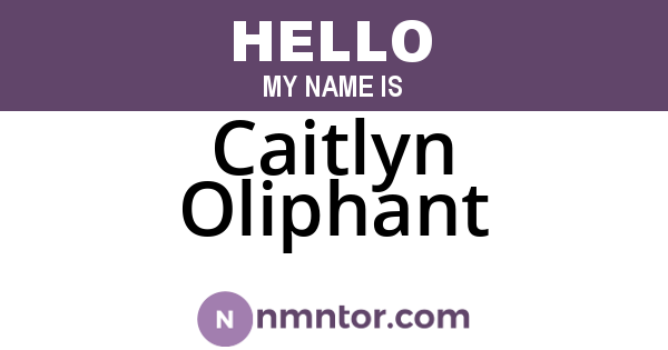 Caitlyn Oliphant