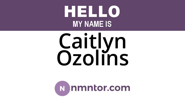 Caitlyn Ozolins
