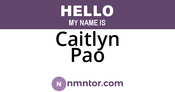 Caitlyn Pao