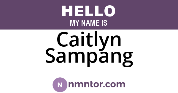 Caitlyn Sampang