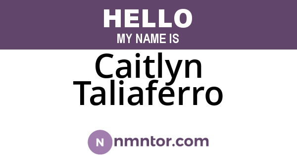 Caitlyn Taliaferro