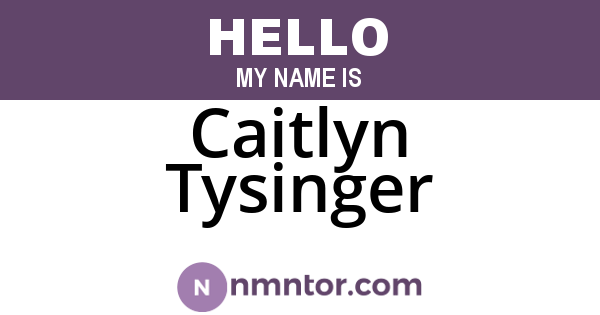 Caitlyn Tysinger