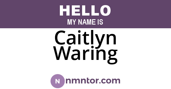 Caitlyn Waring