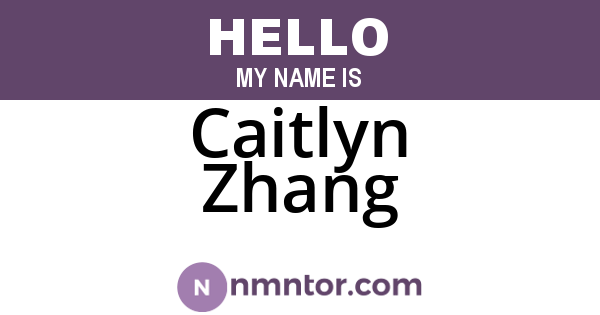 Caitlyn Zhang