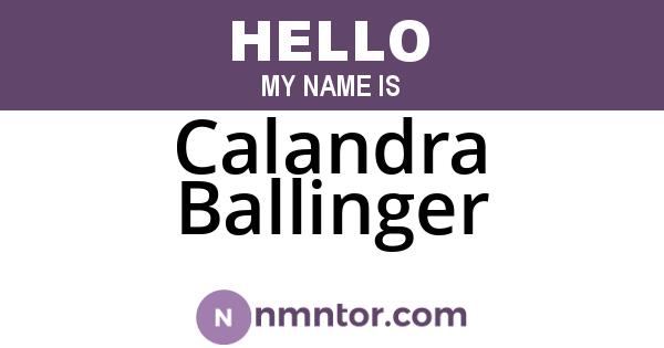 Calandra Ballinger