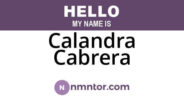 Calandra Cabrera