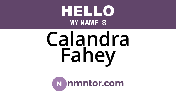 Calandra Fahey