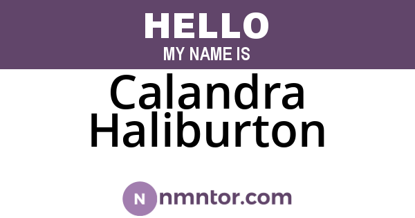 Calandra Haliburton