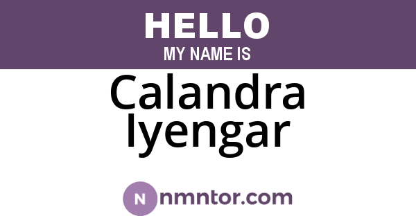 Calandra Iyengar