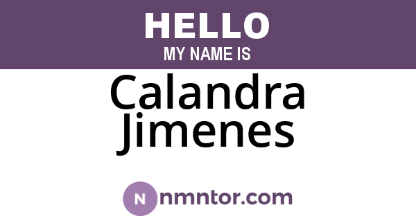 Calandra Jimenes