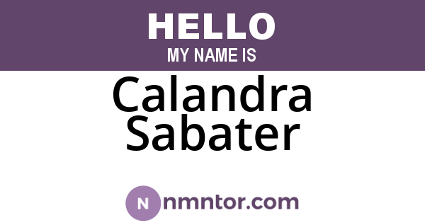 Calandra Sabater