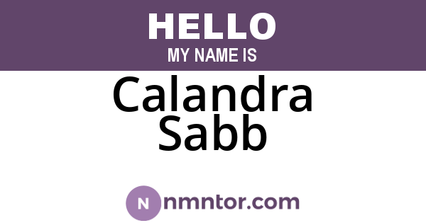 Calandra Sabb