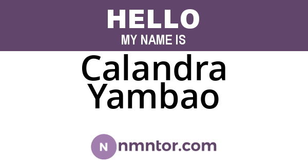 Calandra Yambao