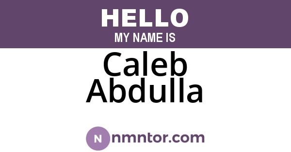 Caleb Abdulla