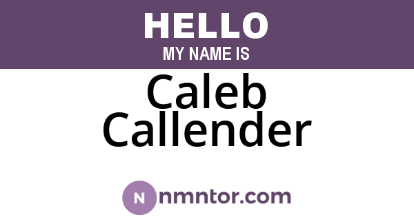 Caleb Callender
