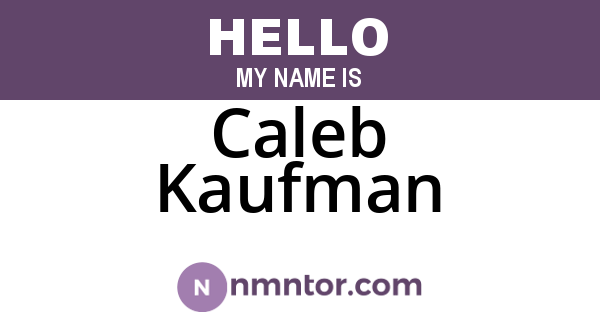 Caleb Kaufman