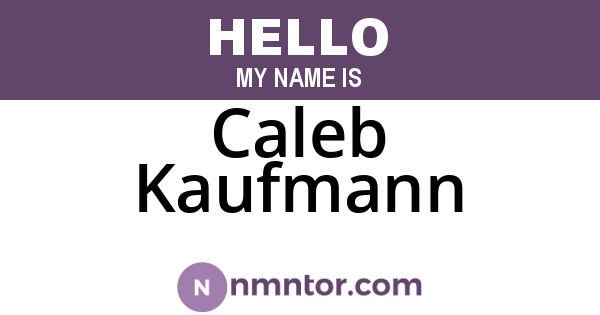 Caleb Kaufmann