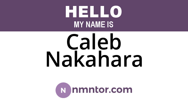 Caleb Nakahara