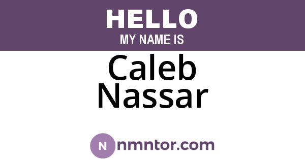 Caleb Nassar