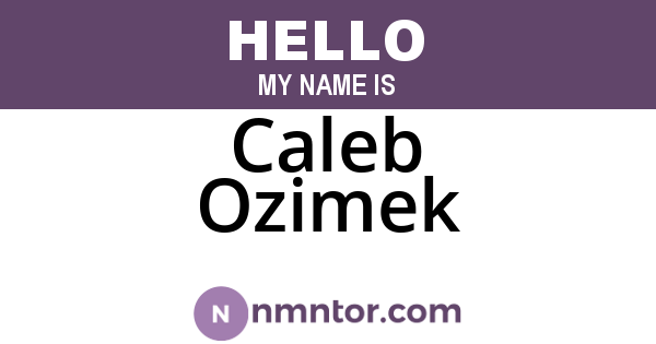 Caleb Ozimek
